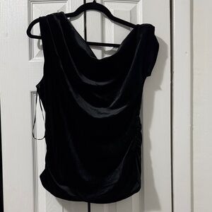 INC International Concepts Black Drape Blouse